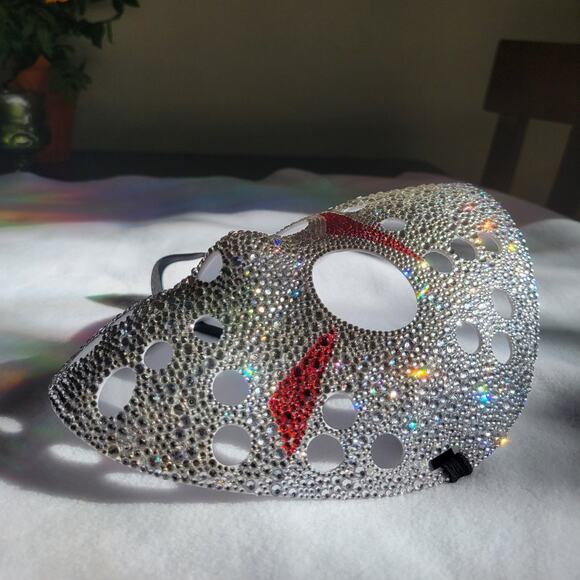 CUSTOMIZED Rhinestone Friday the 13th Jason Mask - Picture 4 of 5